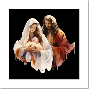 Watercolor Nativity Scene Posters and Art